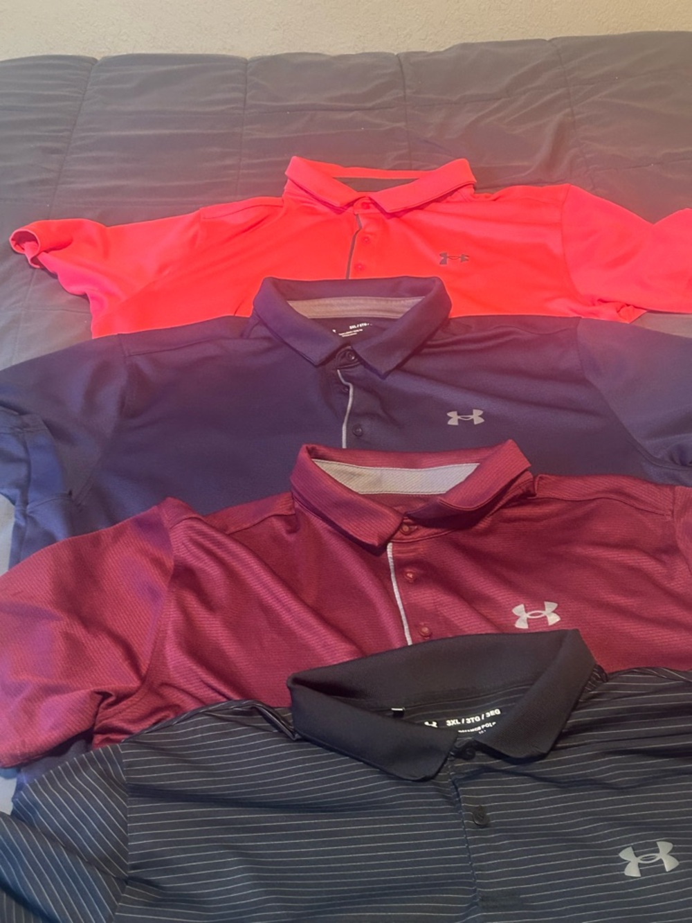 Under Armour Men’s Polo Bundle - Coral, Navy, Maroon, Black